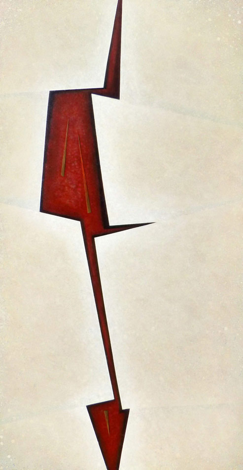 Crevasse Rouge: acrylic on canvas, 48"x24"x1.5",  2003