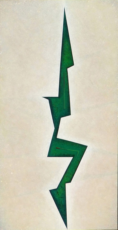 Crevasse Vert: acrylic on canvas, 48"x24"x1.5",  2003